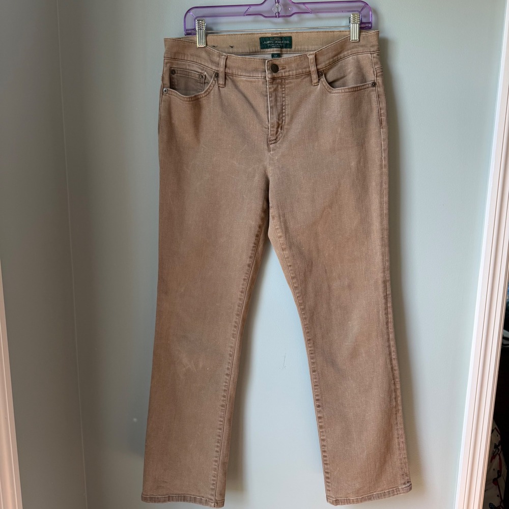 Lauren Ralph Lauren Jeans Co. Brown Boot Cut Jeans Stretch Size 12P Petite